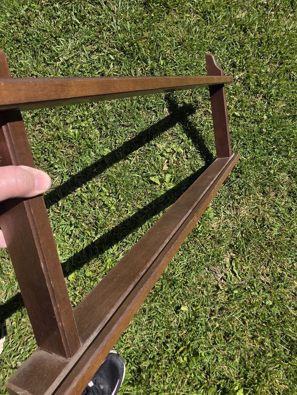 Vtg Trinket Shelf Wood 2 Shelves 32" Wide X 16" Height Cottagecore Rack Shelf